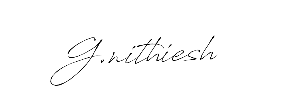 Create a beautiful signature design for name G.nithiesh. With this signature (Antro_Vectra) fonts, you can make a handwritten signature for free. G.nithiesh signature style 6 images and pictures png