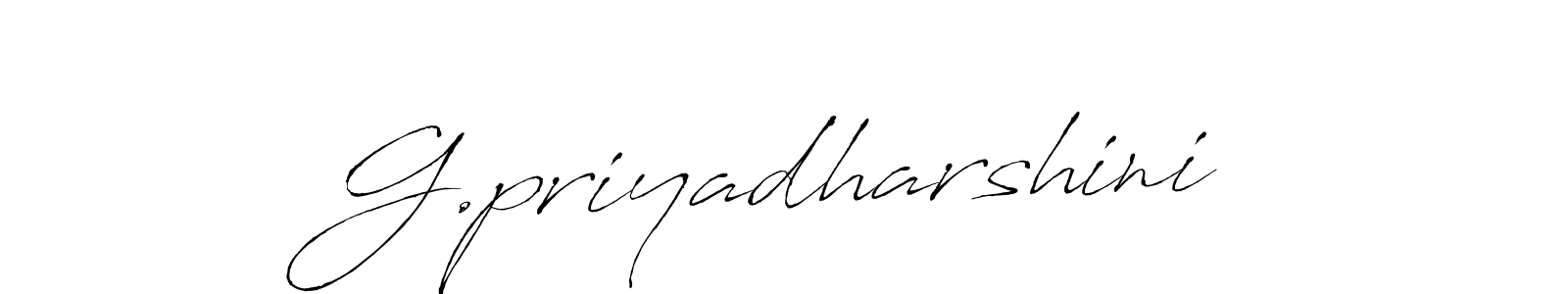 How to make G.priyadharshini name signature. Use Antro_Vectra style for creating short signs online. This is the latest handwritten sign. G.priyadharshini signature style 6 images and pictures png