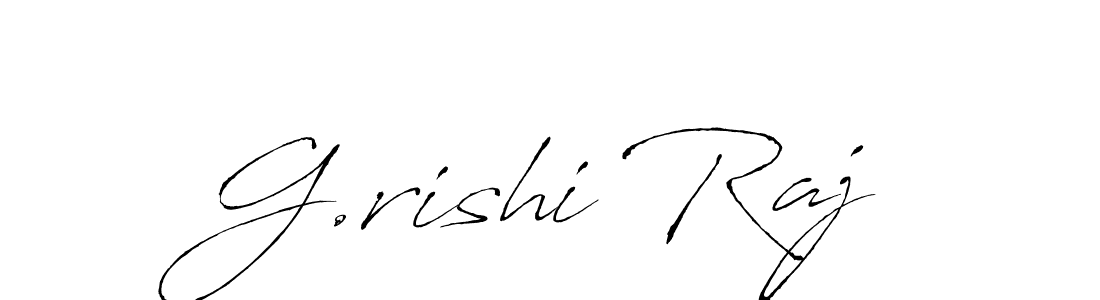 The best way (Antro_Vectra) to make a short signature is to pick only two or three words in your name. The name G.rishi Raj include a total of six letters. For converting this name. G.rishi Raj signature style 6 images and pictures png