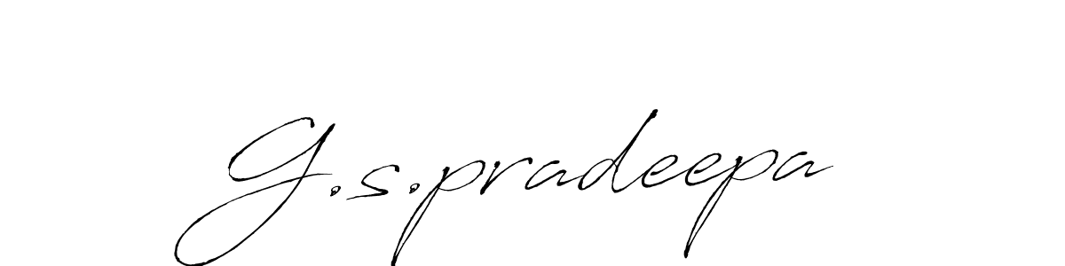 Make a beautiful signature design for name G.s.pradeepa. With this signature (Antro_Vectra) style, you can create a handwritten signature for free. G.s.pradeepa signature style 6 images and pictures png