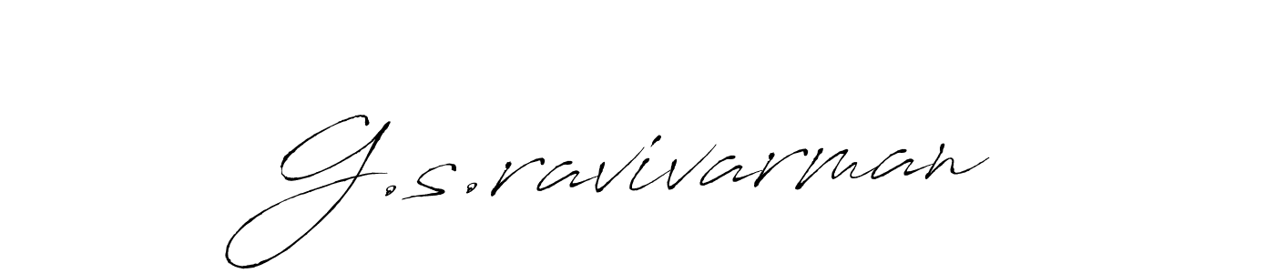 How to make G.s.ravivarman name signature. Use Antro_Vectra style for creating short signs online. This is the latest handwritten sign. G.s.ravivarman signature style 6 images and pictures png