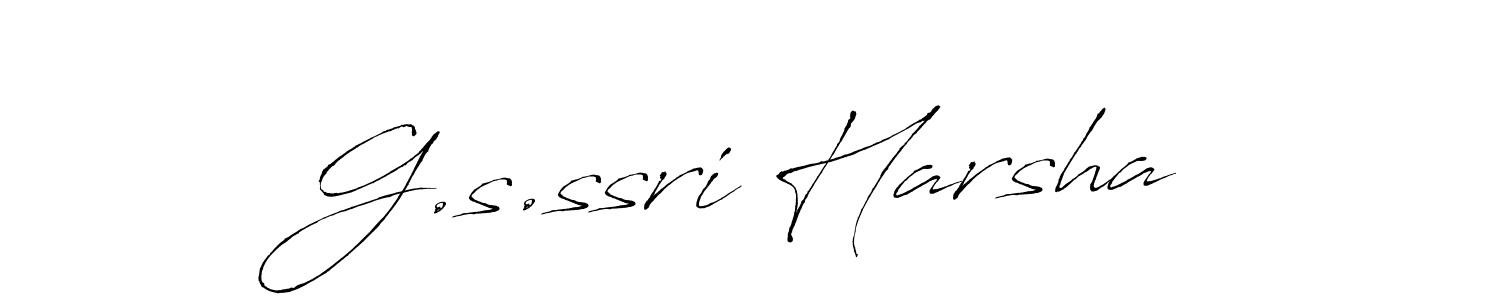 Create a beautiful signature design for name G.s.ssri Harsha. With this signature (Antro_Vectra) fonts, you can make a handwritten signature for free. G.s.ssri Harsha signature style 6 images and pictures png