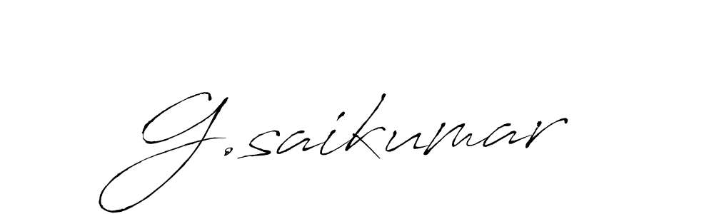 How to make G.saikumar name signature. Use Antro_Vectra style for creating short signs online. This is the latest handwritten sign. G.saikumar signature style 6 images and pictures png