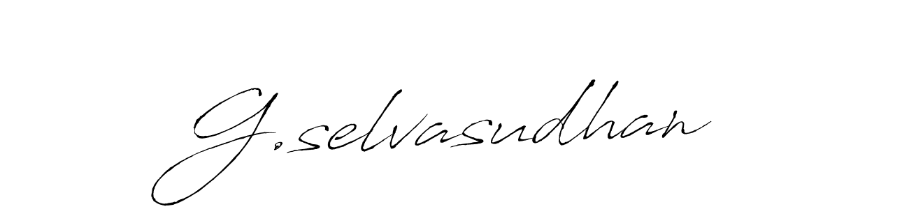 How to make G.selvasudhan name signature. Use Antro_Vectra style for creating short signs online. This is the latest handwritten sign. G.selvasudhan signature style 6 images and pictures png