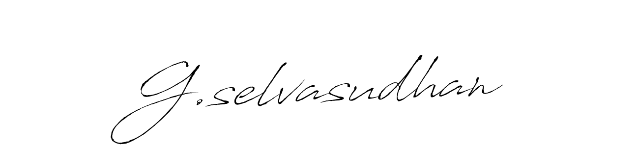 How to make G.selvasudhan name signature. Use Antro_Vectra style for creating short signs online. This is the latest handwritten sign. G.selvasudhan signature style 6 images and pictures png