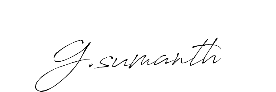 The best way (Antro_Vectra) to make a short signature is to pick only two or three words in your name. The name G.sumanth include a total of six letters. For converting this name. G.sumanth signature style 6 images and pictures png