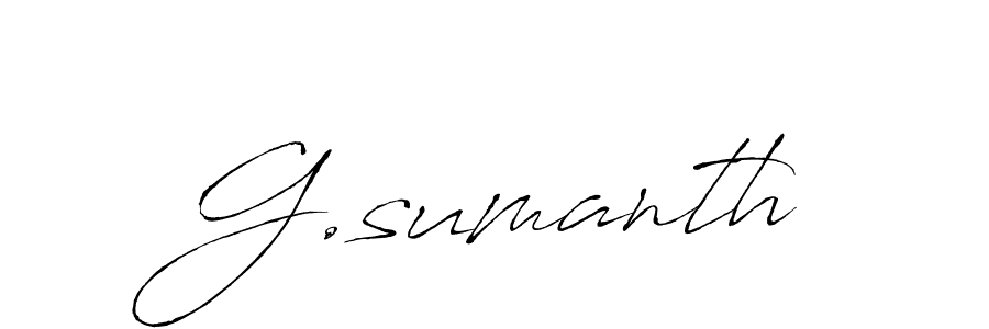 How to make G.sumanth name signature. Use Antro_Vectra style for creating short signs online. This is the latest handwritten sign. G.sumanth signature style 6 images and pictures png