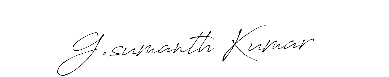 Use a signature maker to create a handwritten signature online. With this signature software, you can design (Antro_Vectra) your own signature for name G.sumanth Kumar. G.sumanth Kumar signature style 6 images and pictures png