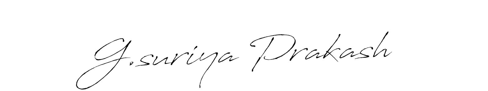 Make a beautiful signature design for name G.suriya Prakash. With this signature (Antro_Vectra) style, you can create a handwritten signature for free. G.suriya Prakash signature style 6 images and pictures png