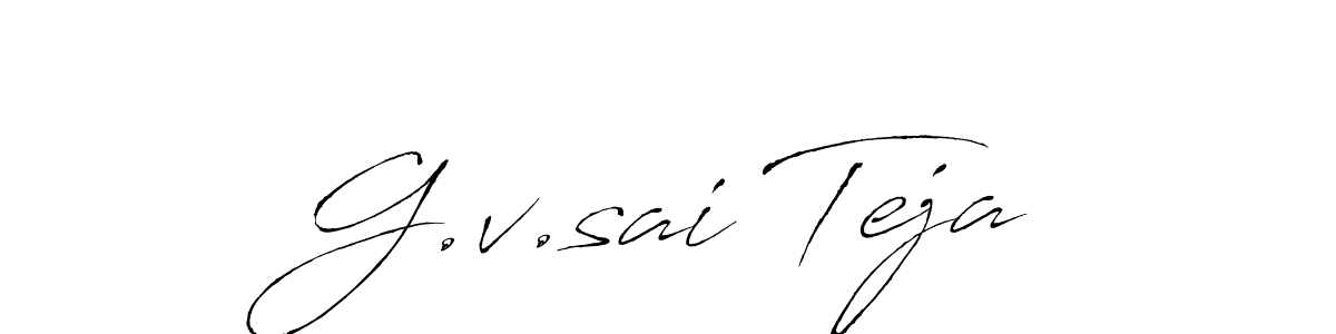 Design your own signature with our free online signature maker. With this signature software, you can create a handwritten (Antro_Vectra) signature for name G.v.sai Teja. G.v.sai Teja signature style 6 images and pictures png