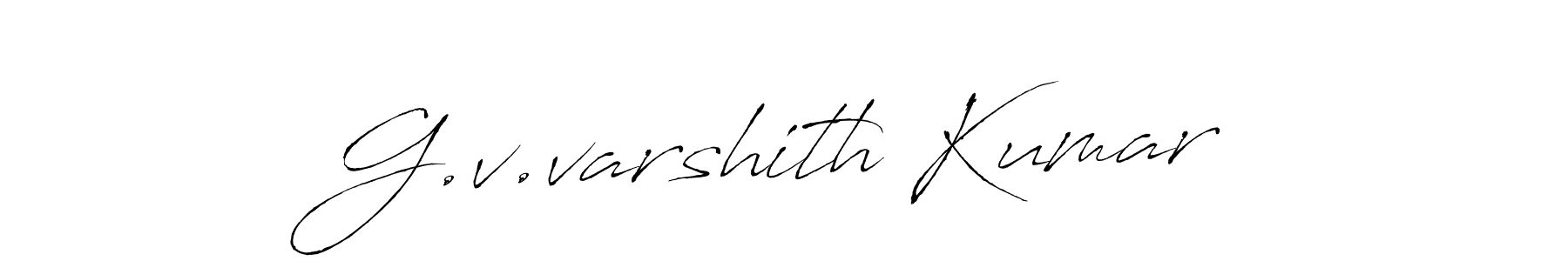 You should practise on your own different ways (Antro_Vectra) to write your name (G.v.varshith Kumar) in signature. don't let someone else do it for you. G.v.varshith Kumar signature style 6 images and pictures png