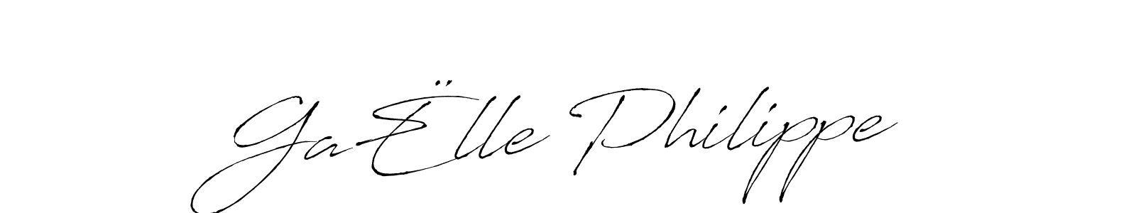 How to make GaËlle Philippe signature? Antro_Vectra is a professional autograph style. Create handwritten signature for GaËlle Philippe name. GaËlle Philippe signature style 6 images and pictures png