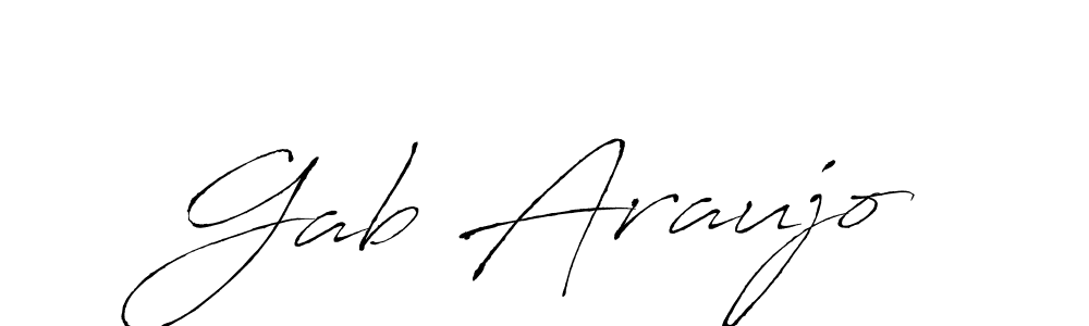 How to make Gab Araujo name signature. Use Antro_Vectra style for creating short signs online. This is the latest handwritten sign. Gab Araujo signature style 6 images and pictures png