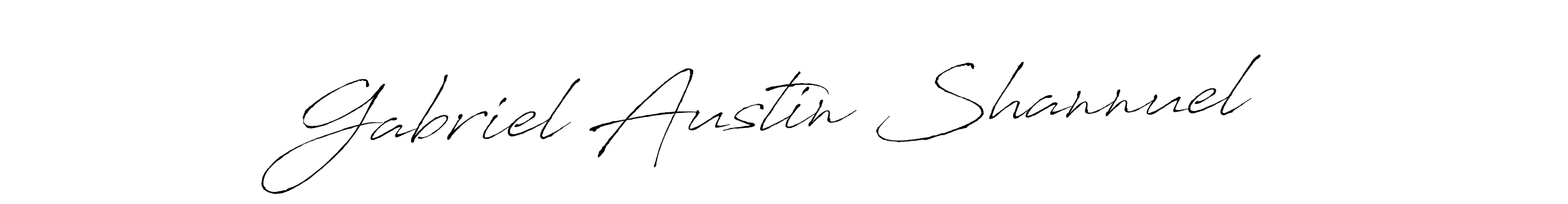 How to make Gabriel Austin Shannuel name signature. Use Antro_Vectra style for creating short signs online. This is the latest handwritten sign. Gabriel Austin Shannuel signature style 6 images and pictures png