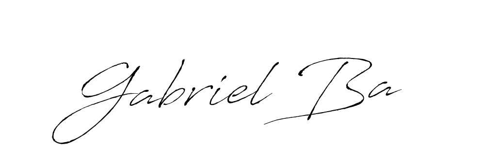 How to make Gabriel Ba name signature. Use Antro_Vectra style for creating short signs online. This is the latest handwritten sign. Gabriel Ba signature style 6 images and pictures png