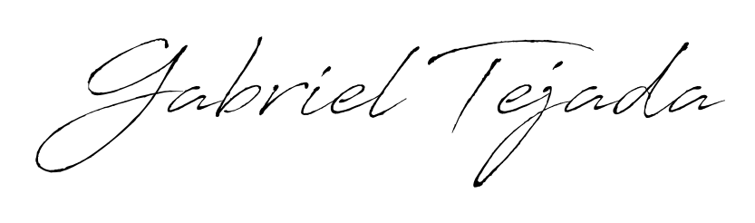 The Antro_Vectra typeface gives name Gabriel Tejada a refined look. Suitable for certificates, diplomas, and official verification. Gabriel Tejada signature style 6 images and pictures png