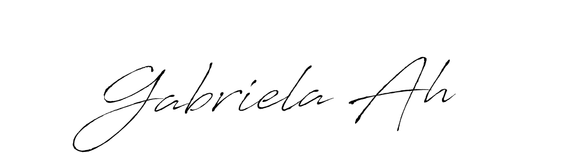 Make a beautiful signature design for name Gabriela Ah. With this signature (Antro_Vectra) style, you can create a handwritten signature for free. Gabriela Ah signature style 6 images and pictures png