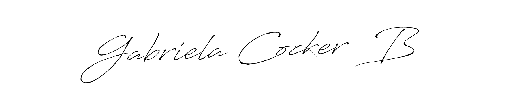 Create a beautiful signature design for name Gabriela Cocker  B. With this signature (Antro_Vectra) fonts, you can make a handwritten signature for free. Gabriela Cocker  B signature style 6 images and pictures png