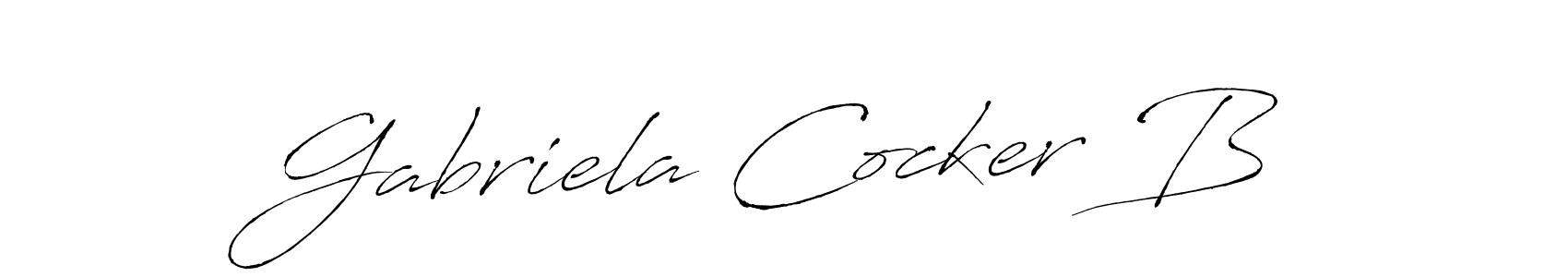 How to make Gabriela Cocker B name signature. Use Antro_Vectra style for creating short signs online. This is the latest handwritten sign. Gabriela Cocker B signature style 6 images and pictures png