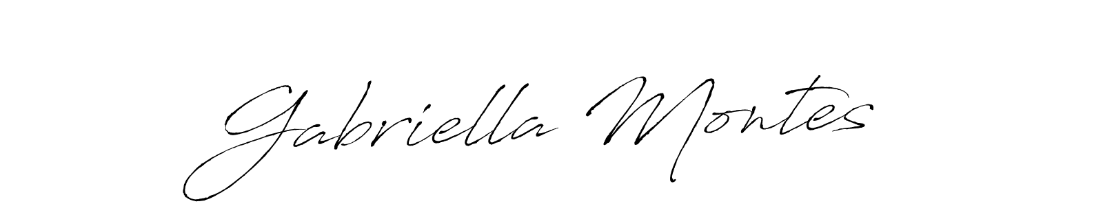 How to make Gabriella Montes name signature. Use Antro_Vectra style for creating short signs online. This is the latest handwritten sign. Gabriella Montes signature style 6 images and pictures png