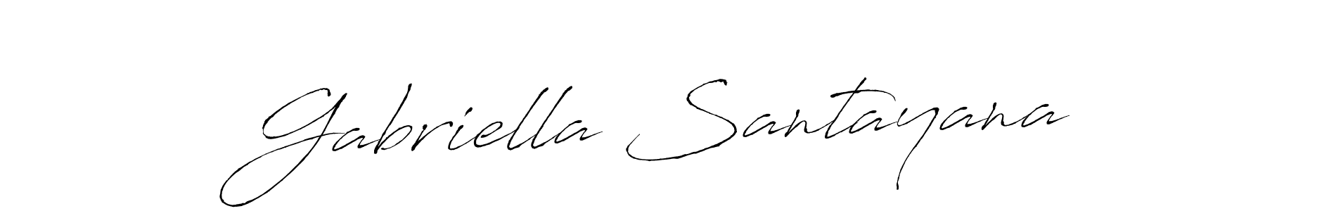 How to make Gabriella Santayana name signature. Use Antro_Vectra style for creating short signs online. This is the latest handwritten sign. Gabriella Santayana signature style 6 images and pictures png