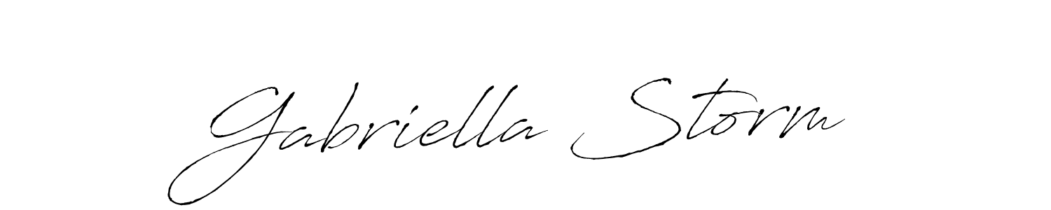 Make a beautiful signature design for name Gabriella Storm. With this signature (Antro_Vectra) style, you can create a handwritten signature for free. Gabriella Storm signature style 6 images and pictures png