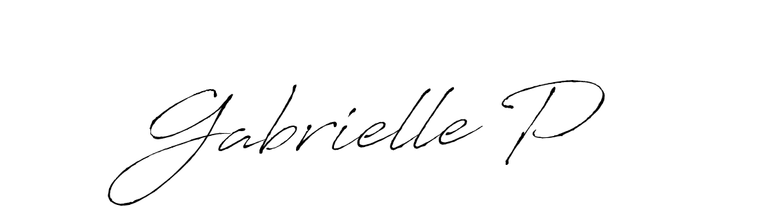 How to make Gabrielle P name signature. Use Antro_Vectra style for creating short signs online. This is the latest handwritten sign. Gabrielle P signature style 6 images and pictures png