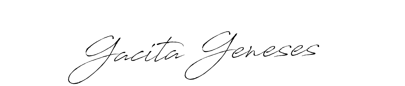 Also we have Gacita Geneses name is the best signature style. Create professional handwritten signature collection using Antro_Vectra autograph style. Gacita Geneses signature style 6 images and pictures png