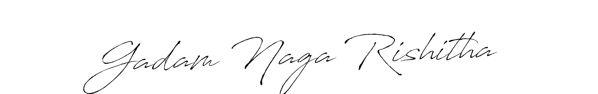 Make a beautiful signature design for name Gadam Naga Rishitha. With this signature (Antro_Vectra) style, you can create a handwritten signature for free. Gadam Naga Rishitha signature style 6 images and pictures png