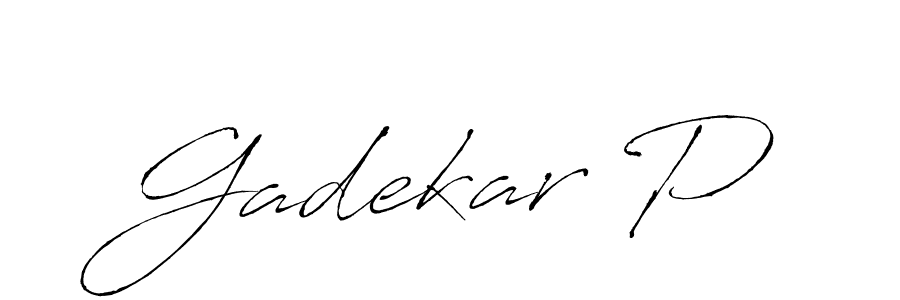 Gadekar P stylish signature style. Best Handwritten Sign (Antro_Vectra) for my name. Handwritten Signature Collection Ideas for my name Gadekar P. Gadekar P signature style 6 images and pictures png