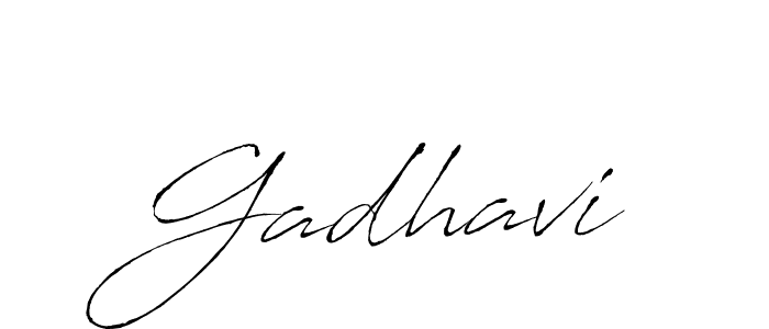 Design your own signature with our free online signature maker. With this signature software, you can create a handwritten (Antro_Vectra) signature for name Gadhavi. Gadhavi signature style 6 images and pictures png