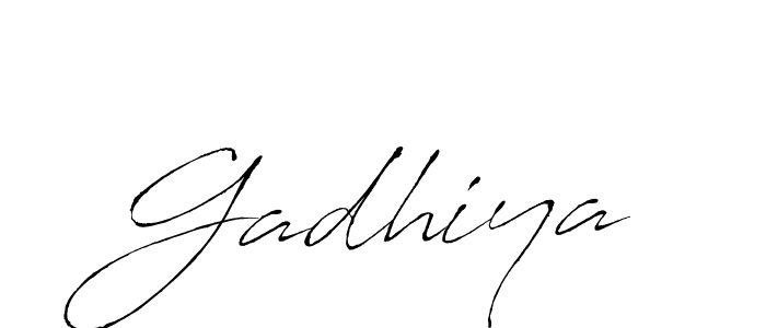 Make a beautiful signature design for name Gadhiya. With this signature (Antro_Vectra) style, you can create a handwritten signature for free. Gadhiya signature style 6 images and pictures png