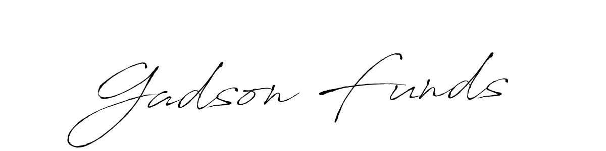How to make Gadson Funds name signature. Use Antro_Vectra style for creating short signs online. This is the latest handwritten sign. Gadson Funds signature style 6 images and pictures png