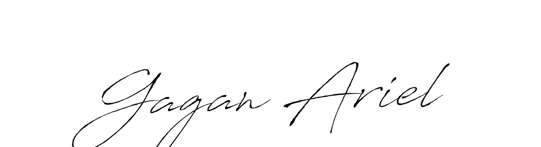 How to make Gagan Ariel name signature. Use Antro_Vectra style for creating short signs online. This is the latest handwritten sign. Gagan Ariel signature style 6 images and pictures png