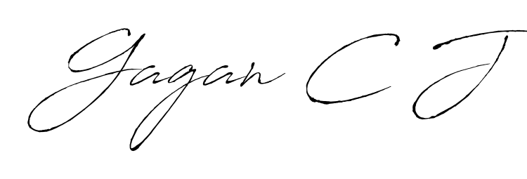 Create a beautiful signature design for name Gagan C J. With this signature (Antro_Vectra) fonts, you can make a handwritten signature for free. Gagan C J signature style 6 images and pictures png