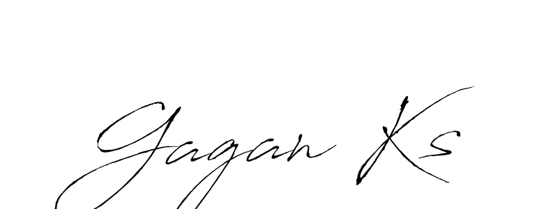 Gagan Ks stylish signature style. Best Handwritten Sign (Antro_Vectra) for my name. Handwritten Signature Collection Ideas for my name Gagan Ks. Gagan Ks signature style 6 images and pictures png
