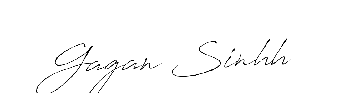 Gagan Sinhh stylish signature style. Best Handwritten Sign (Antro_Vectra) for my name. Handwritten Signature Collection Ideas for my name Gagan Sinhh. Gagan Sinhh signature style 6 images and pictures png