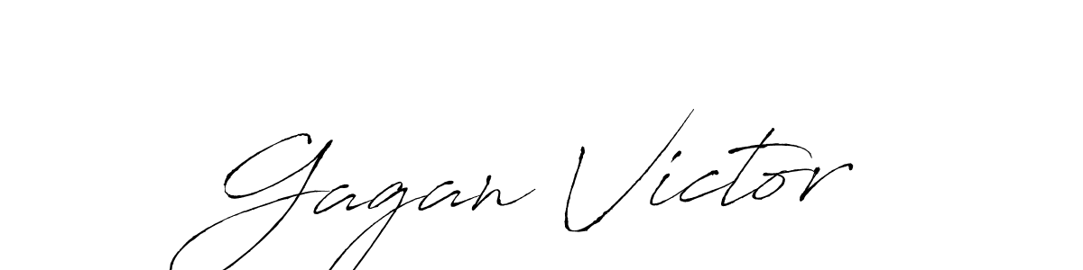 How to make Gagan Victor name signature. Use Antro_Vectra style for creating short signs online. This is the latest handwritten sign. Gagan Victor signature style 6 images and pictures png