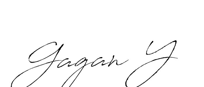 How to make Gagan Y signature? Antro_Vectra is a professional autograph style. Create handwritten signature for Gagan Y name. Gagan Y signature style 6 images and pictures png