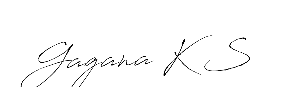The best way (Antro_Vectra) to make a short signature is to pick only two or three words in your name. The name Gagana K S include a total of six letters. For converting this name. Gagana K S signature style 6 images and pictures png