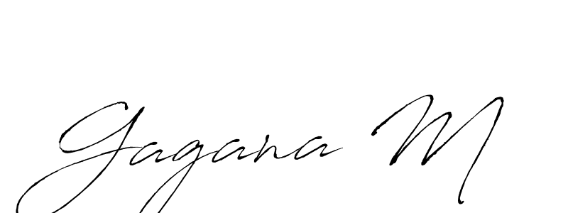 Use a signature maker to create a handwritten signature online. With this signature software, you can design (Antro_Vectra) your own signature for name Gagana M. Gagana M signature style 6 images and pictures png