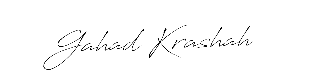 Create a beautiful signature design for name Gahad Krashah. With this signature (Antro_Vectra) fonts, you can make a handwritten signature for free. Gahad Krashah signature style 6 images and pictures png