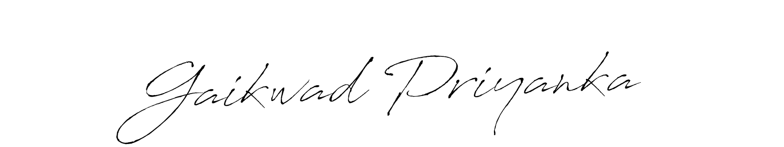 Make a beautiful signature design for name Gaikwad Priyanka. With this signature (Antro_Vectra) style, you can create a handwritten signature for free. Gaikwad Priyanka signature style 6 images and pictures png