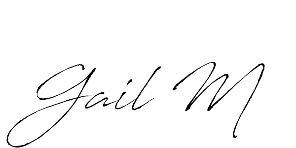 Make a beautiful signature design for name Gail M. With this signature (Antro_Vectra) style, you can create a handwritten signature for free. Gail M signature style 6 images and pictures png