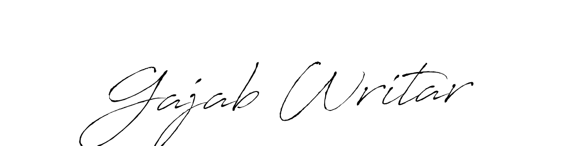 The best way (Antro_Vectra) to make a short signature is to pick only two or three words in your name. The name Gajab Writar include a total of six letters. For converting this name. Gajab Writar signature style 6 images and pictures png