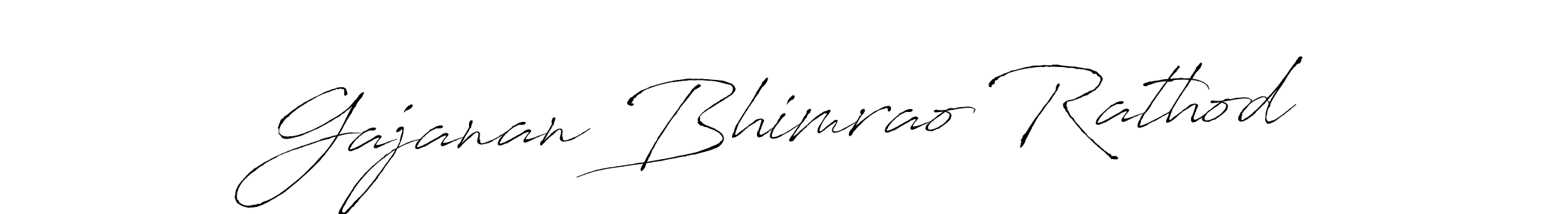 How to make Gajanan Bhimrao Rathod name signature. Use Antro_Vectra style for creating short signs online. This is the latest handwritten sign. Gajanan Bhimrao Rathod signature style 6 images and pictures png