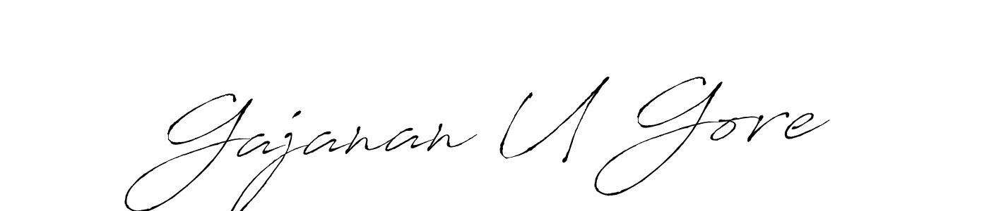 Create a beautiful signature design for name Gajanan U Gore. With this signature (Antro_Vectra) fonts, you can make a handwritten signature for free. Gajanan U Gore signature style 6 images and pictures png