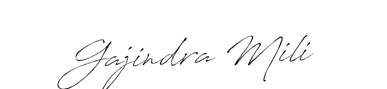 Design your own signature with our free online signature maker. With this signature software, you can create a handwritten (Antro_Vectra) signature for name Gajindra Mili. Gajindra Mili signature style 6 images and pictures png