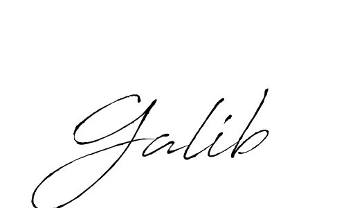 Make a beautiful signature design for name Galib. With this signature (Antro_Vectra) style, you can create a handwritten signature for free. Galib signature style 6 images and pictures png