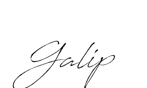 Design your own signature with our free online signature maker. With this signature software, you can create a handwritten (Antro_Vectra) signature for name Galip. Galip signature style 6 images and pictures png